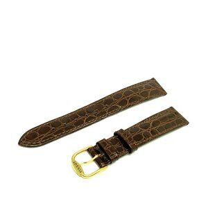 Tissot Watch Replacement Band Brown Leather 17mm Lug Strap Gold Steel Buckle